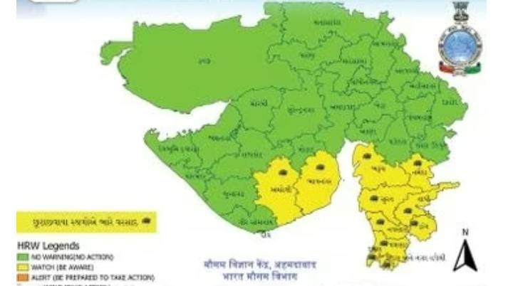 આગામી સાત દિવસ સુધી રાજ્યમાં ક્યાંક છુટાછવાયા તો ક્યાંક ભારે વરસાદની આગાહી