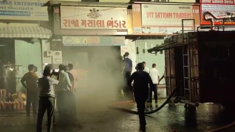 હાથીખાના માર્કેટમાં આવેલી રાજા મસાલા ભંડારમાં આગ ફાટી નીકળતા દોડધામ 