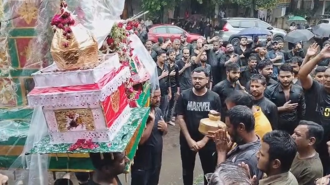 તાજીયાનું જુલુસ કાઢી પંચ દ્રવ્યોના પાણીનો છંટકાવ કરી ઠંડા કરવામાં આવ્યા 