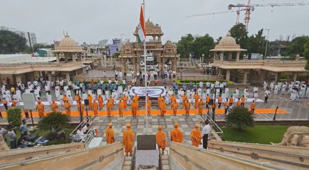 BAPS સ્વામિનારાયણ મંદિર ખાતે સ્વતંત્રતાપર્વની ઉજવણી