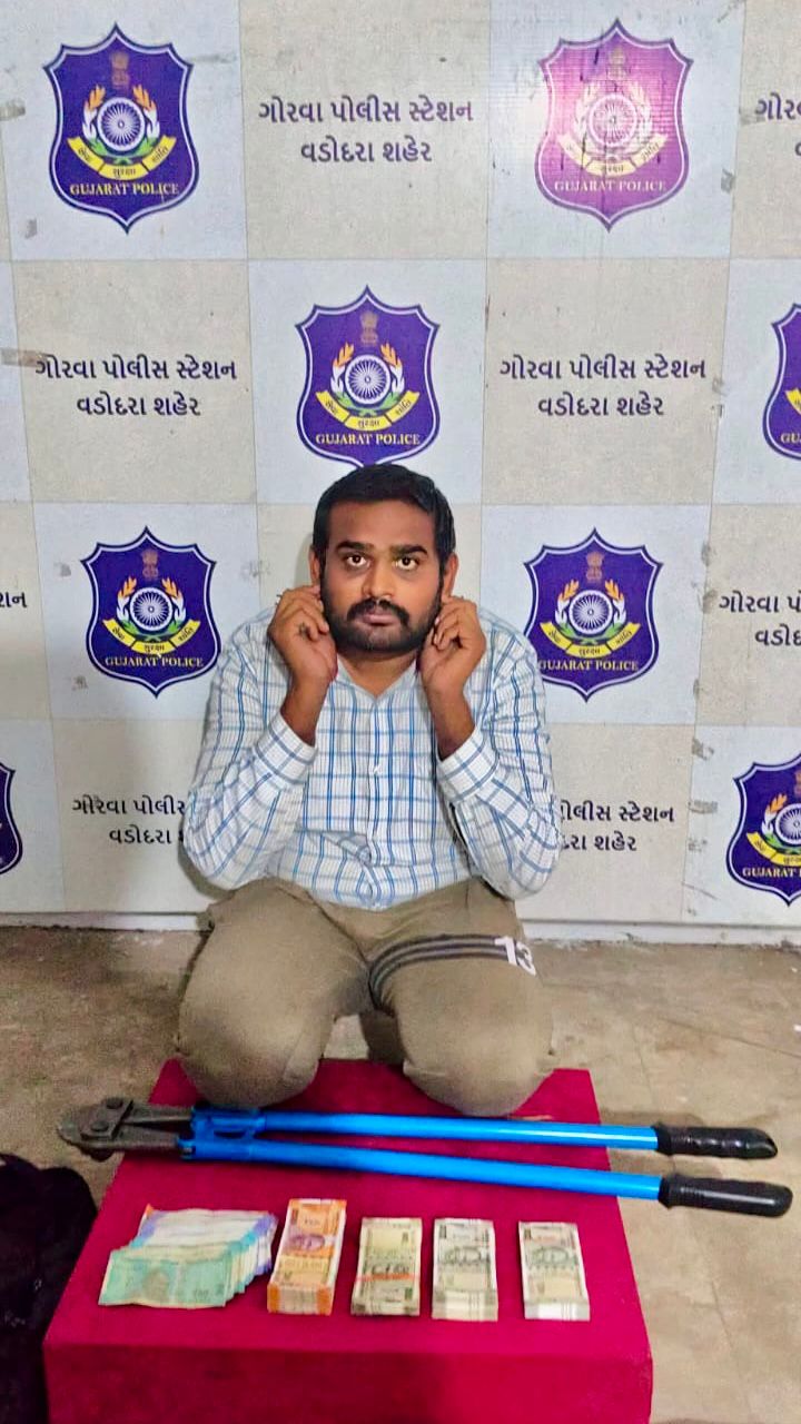 કેનેડા રિટર્ન ચોરને સો ટકા મુદ્દા માલ રિકવર કરી પકડી પાડતી ગોરવા પોલીસ ટીમ 