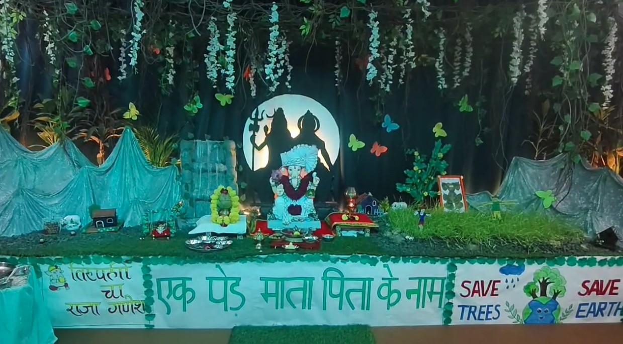 તિરુપતિ સ્કૂલ ઓફ નર્સિંગ ખાતે વિદ્યાર્થીઓ દ્વારા તૈયાર કરાયેલ ઇકો ફ્રેન્ડલી ગણેશજીએ ભારે આકર્ષણ જમાવ્યું