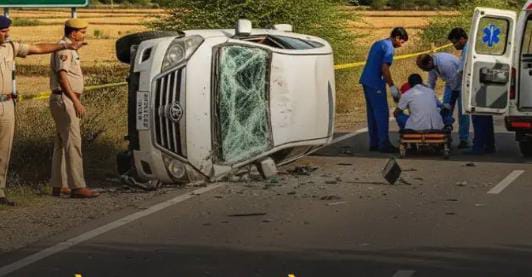 દીવ જઈ રહેલા આર. કે. યુનિવર્સીટીના ત્રણ વિદ્યાર્થીઓના અકસ્માતમાં મોત