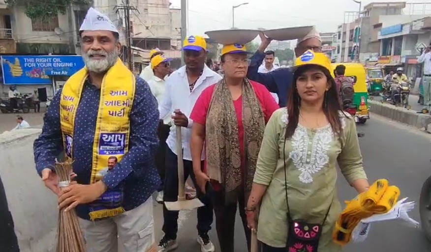 પ્રતાપ નગર બ્રિજ પર AAP દ્વારા સફાઈ 