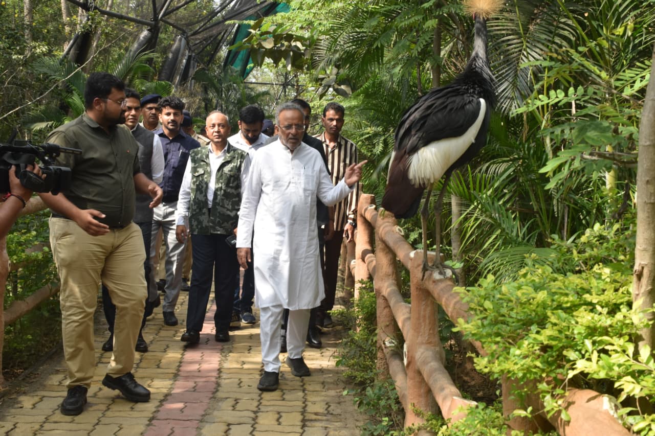 ગુજરાતના વન અને પર્યાવરણ મંત્રી અર્જુન મોઢવાડિયા નર્મદા જિલ્લાના એકતાનગરની મુલાકાતે