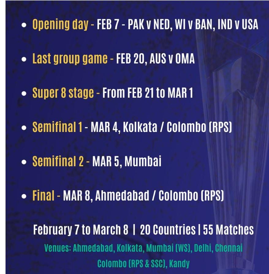 ભારત-પાકિસ્તાન વચ્ચે 15 ફેબ્રુઆરીએ રમાશે મેચ