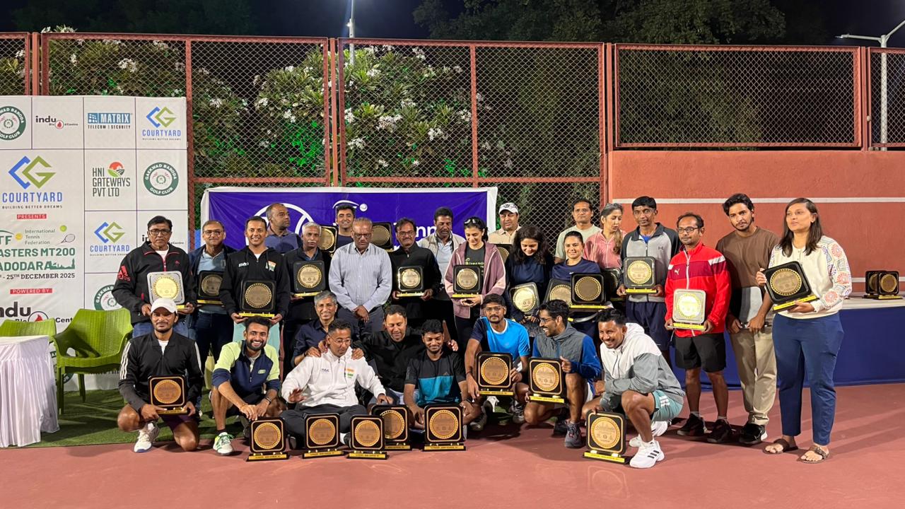 વડોદરામાં ITF 200 આંતરરાષ્ટ્રીય ટેનિસ ટૂર્નામેન્ટનું ભવ્ય સમાપન સમારોહ