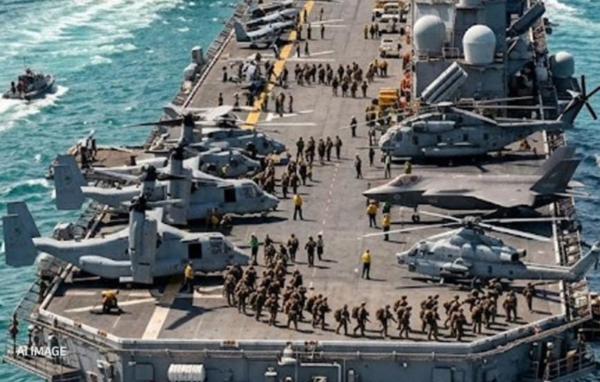 અમેરિકાએ પોતાના 2,500 મરીન કમાન્ડો અને સમુદ્ર તેમજ યુદ્ધ જહાજ USS ત્રિપોલીને મિડલ ઈસ્ટ તરફ આગળ વધવાનો આદેશ