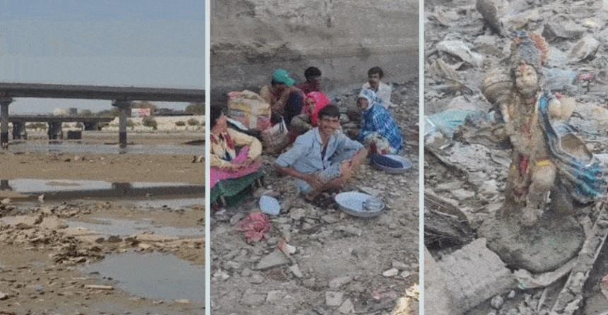 બે મહિના માટે સાબરમતી નદી ખાલી કરવામાં આવી સૌરાષ્ટ્રના જેતપુર અને ગોંડલથી આવેલા લોકોની ભારે ભીડ નદીના પટમાં ઉમટી પડી 