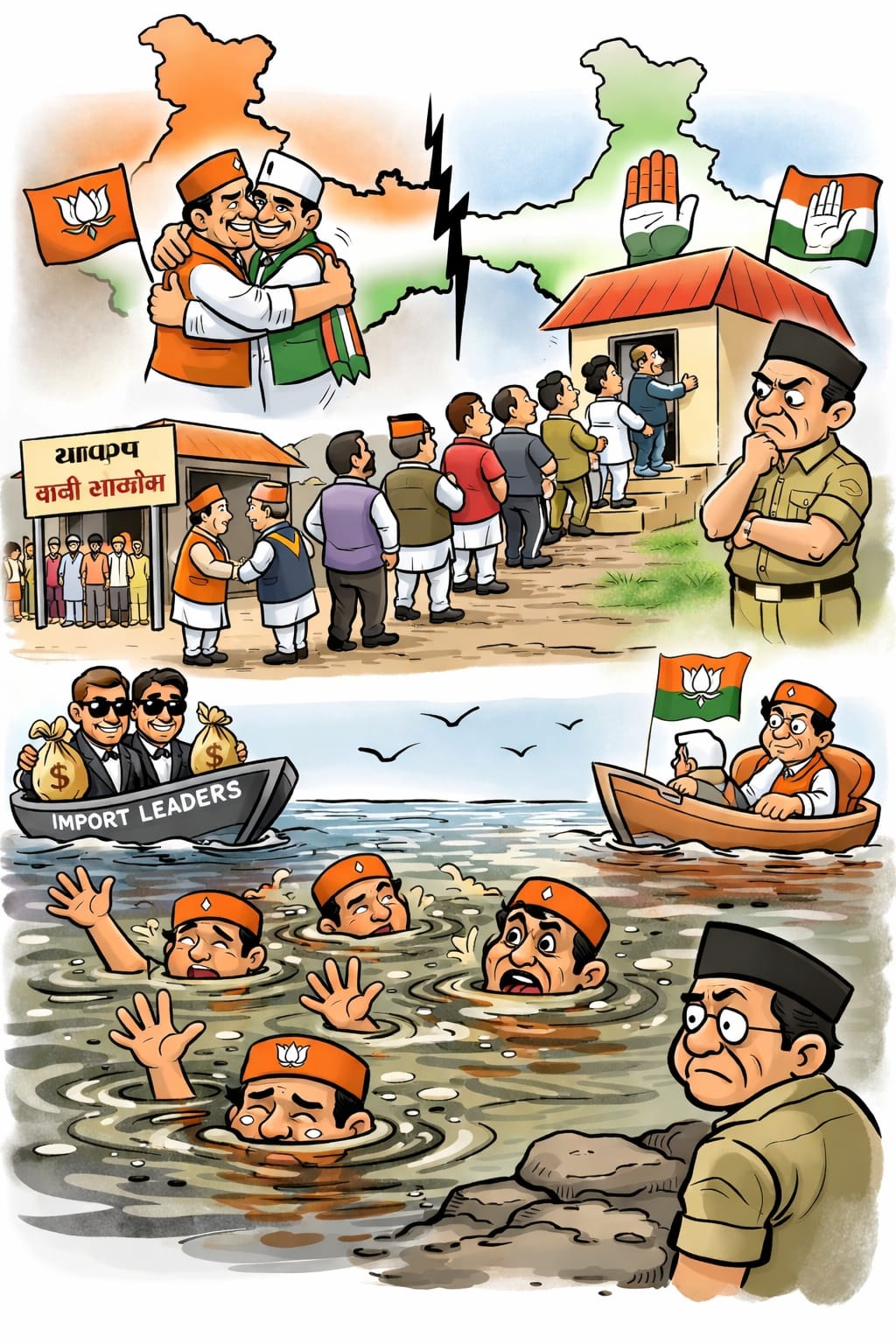 કોંગ્રેસ-મુક્તનાં ઢોલ નગારા વગાડતું વડોદરા ભાજપ પણ હવે કોંગ્રેસ-યુક્ત થઈ ગયું