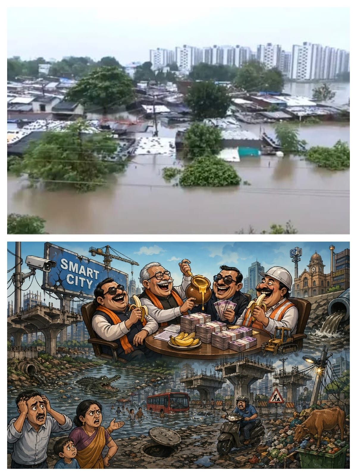 વડોદરાની જનતા સાથે ક્રૂર મજાક થઈ. સ્માર્ટ સિટીનાં સપનાં ચકનાચૂર થઈ ગયા