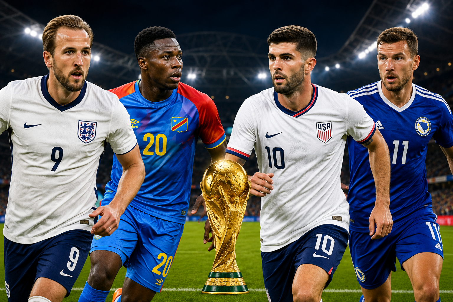 ફિફા વર્લ્ડ કપ 2026: રાઉન્ડ ઓફ 32માં આજે ઇંગ્લેન્ડ-ડીઆર કોંગો અને અમેરિકા-બોસ્નિયા વચ્ચે જંગ