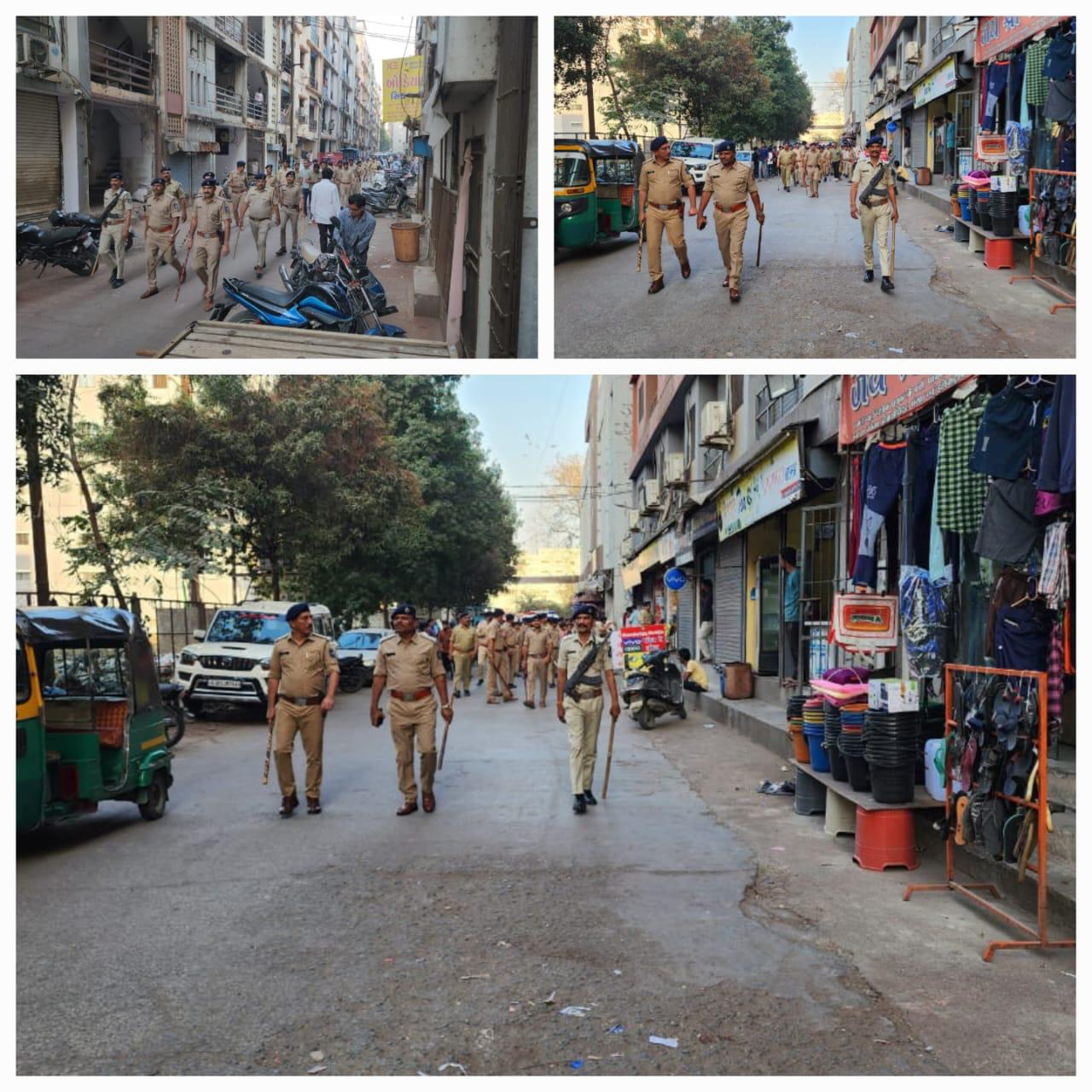 સુરતના સરોલી વિસ્તારમાં પોલીસ કોમ્બિંગ હાથ ધરવામાં આવ્યું 