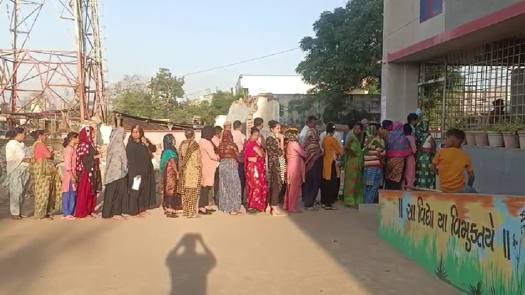 વડોદરાના કરજણ નગરપાલિકામાં ચૂંટણી જંગ:9 વાગ્યા સુધીમાં 9.56 ટકા મતદાન